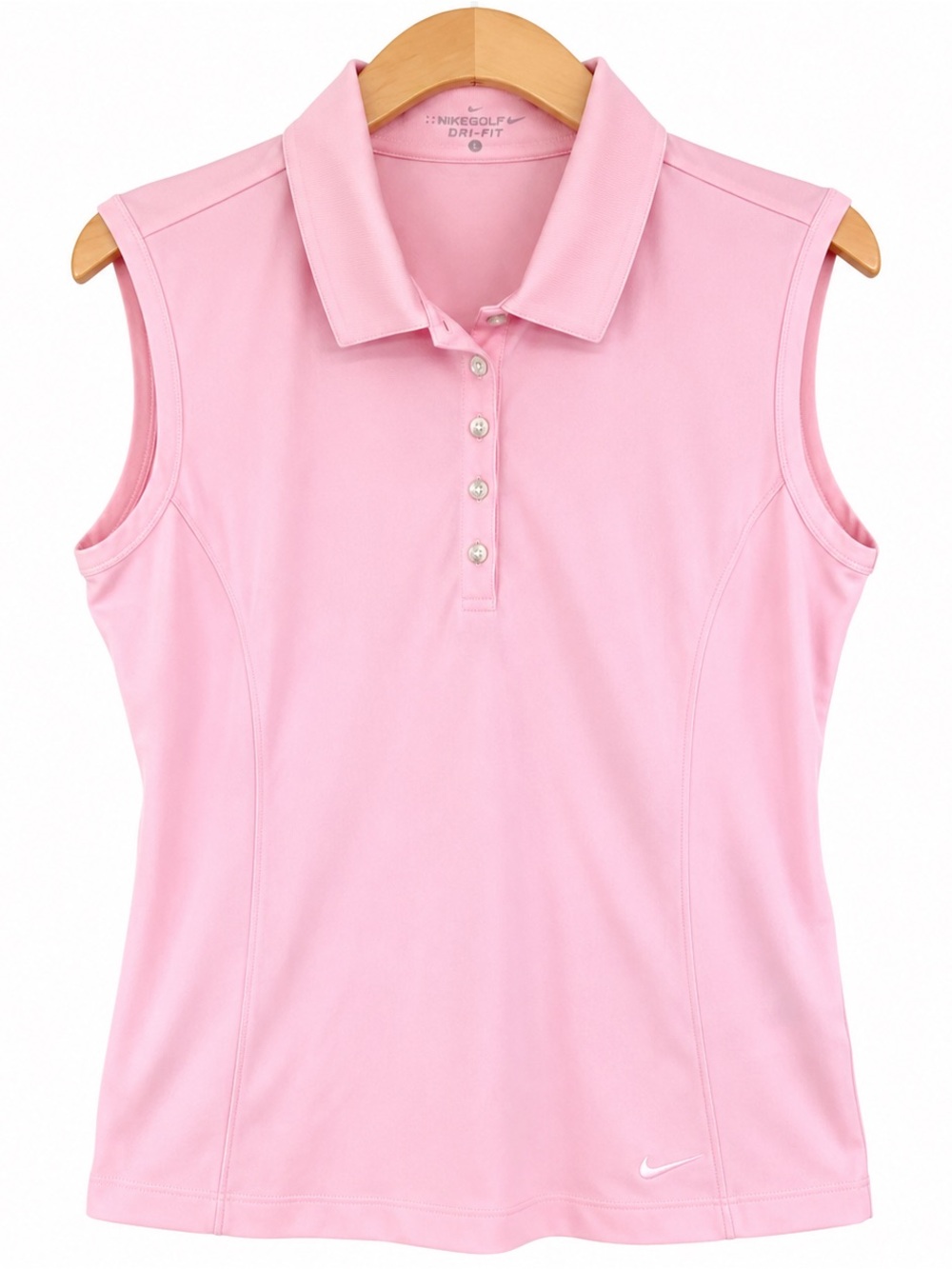 Nike Golf Dri-FIT Sleeveless Polo Shirt Women’s Large Pink Performance Golf Top